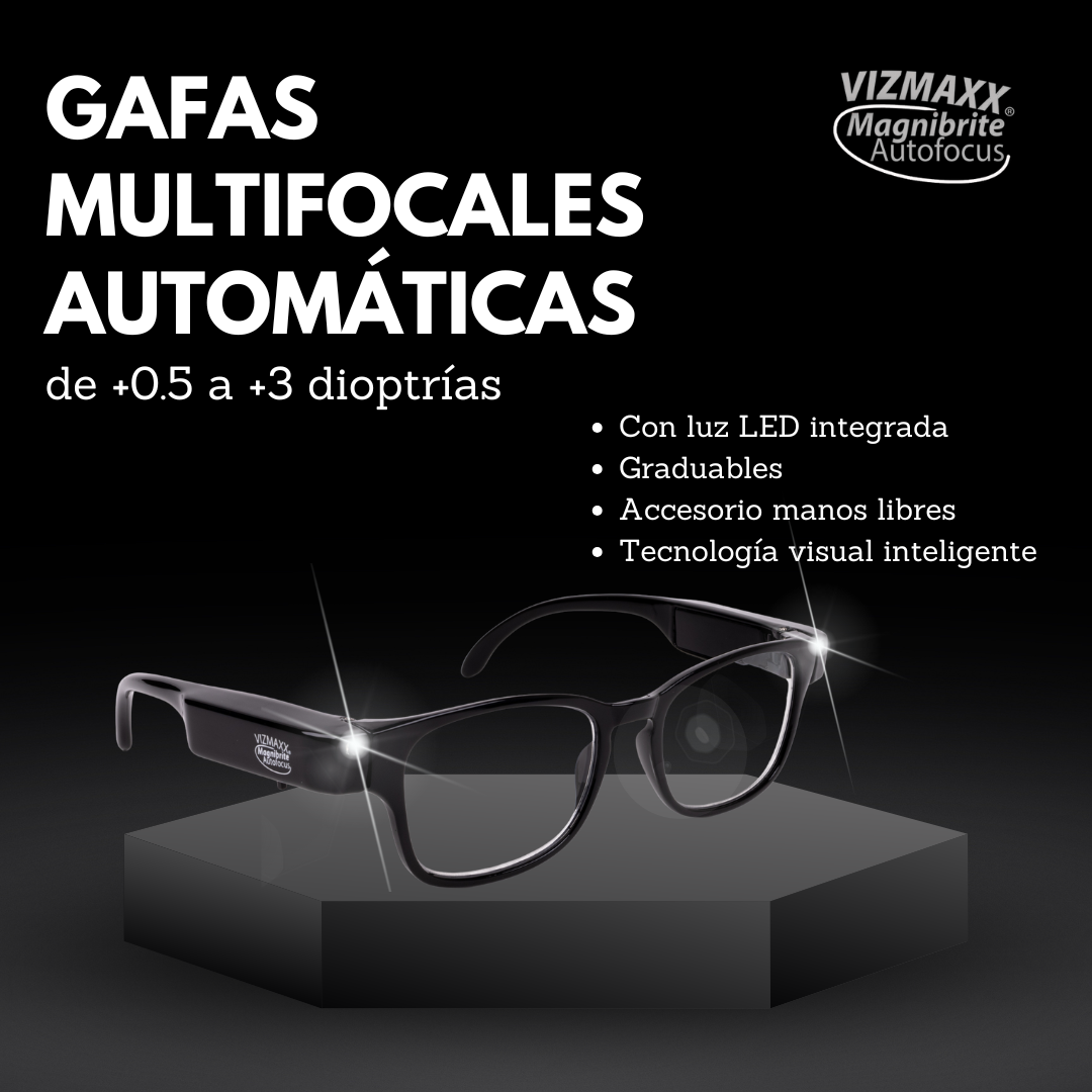 Gafas de lectura multifocales con luz LED