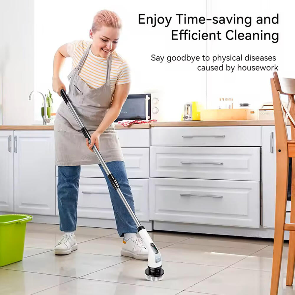 Cepillo de limpieza eléctrico giratorio con 9 cabezales para baño, cocina y coche